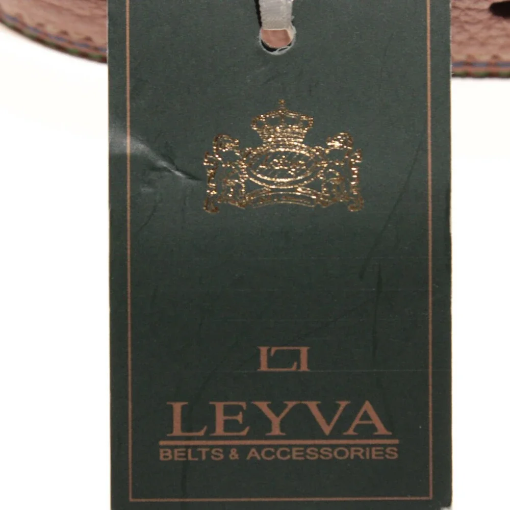 Leyva NWT Classic Belt Size 90 (US 34) in Brown Leather Made in Spain